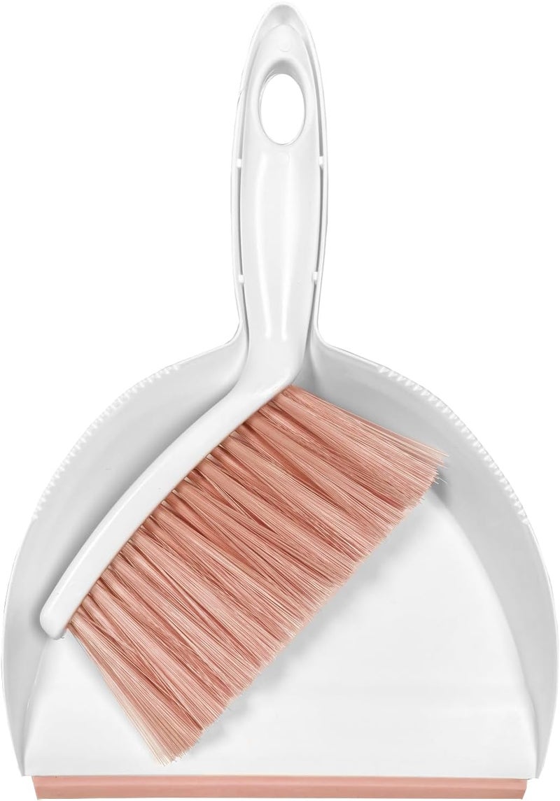 NBGYTECH Mini Broom and Dustpan Set Small Dust pan & Brush Set Portable Cleaning Tools for Home Office RV Camping Learning (Pink) - Image 1